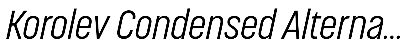 Korolev Condensed Alternates Regular Italic